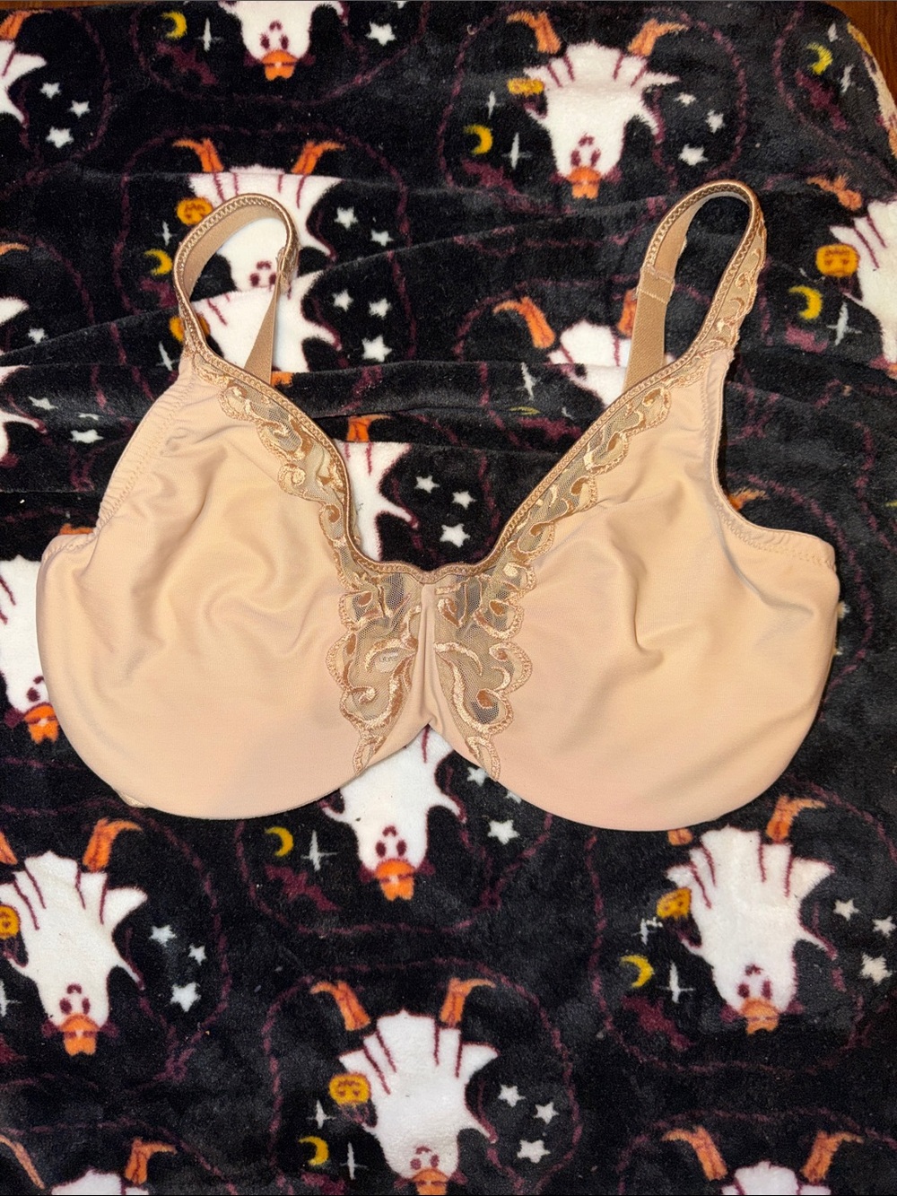 Lilyette Nude Embroidered Full-Coverage Underwire Bra